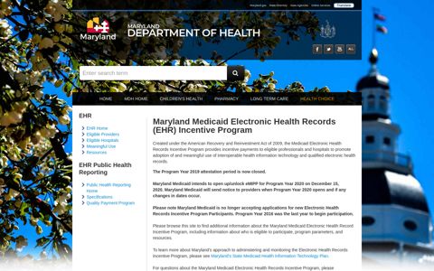 (EHR) Incentive Program - Maryland Medicaid - Maryland.gov