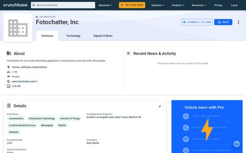 Fotochatter, Inc - Crunchbase Company Profile & Funding