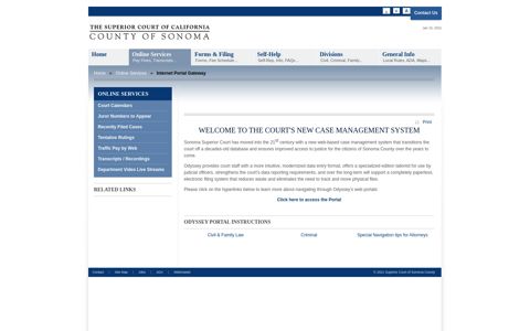 Internet Portal Gateway | Sonoma Superior Court
