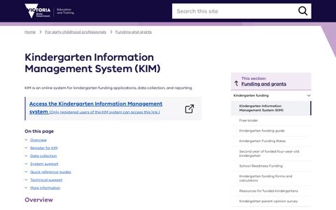 Kindergarten Information Management System (KIM)