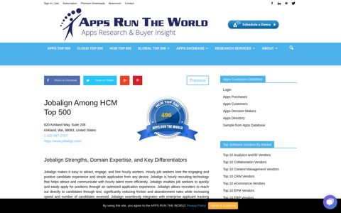 Jobalign Among HCM Top 500 Software Vendors | Apps Run ...