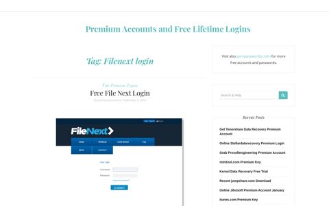 Filenext login – Premium Accounts and Free Lifetime Logins