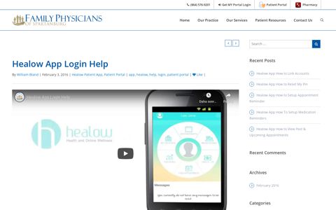 Healow App Login Help | Family Physicians of Spartanburg