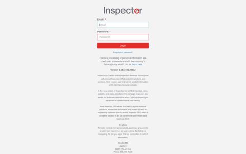 Inspector - Login