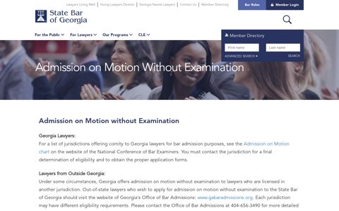 Admission on Motion Without Examination - State Bar Of ...