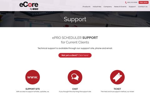Support | ePro Scheduler Plus | eCore Software
