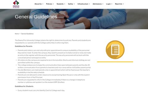 General Guidelines | Deens College