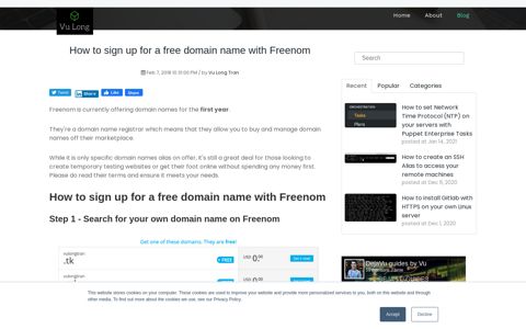 How to sign up for a free domain name with Freenom