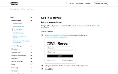 Log in to Reveal - Reveal help center - Verizon Connect