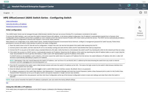 HPE OfficeConnect 1920S Switch Series - Configuring Switch
