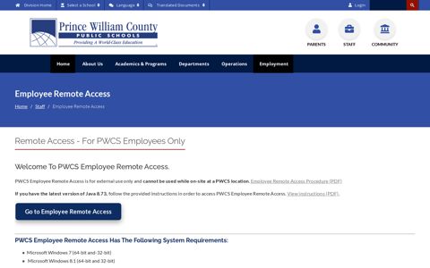 Employee Remote Access - Prince William County Public ...
