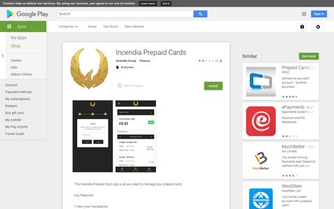 Incendia Prepaid Cards - Apps on Google Play