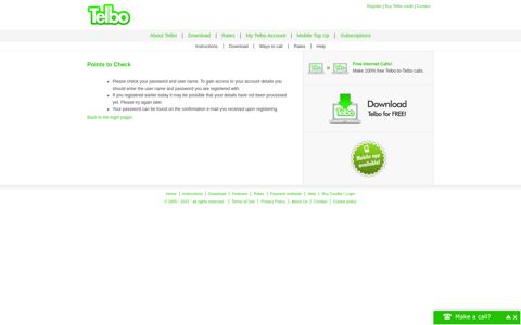Problems signing in? - Telbo | Free Internet calls and best ...