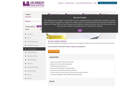 Online & Mobile services - Los Angeles Federal Credit Union