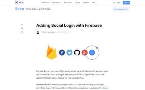 Adding Social Login with Firebase - Ionic Blog