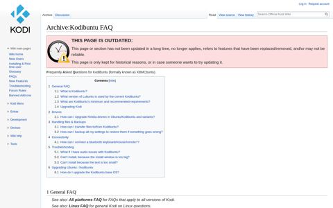 Archive:Kodibuntu FAQ - Official Kodi Wiki