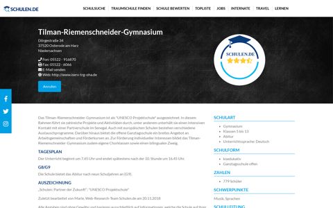 Tilman-Riemenschneider-Gymnasium - schulen.de