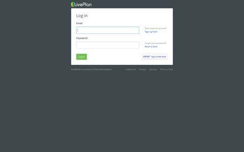 LivePlan - Login