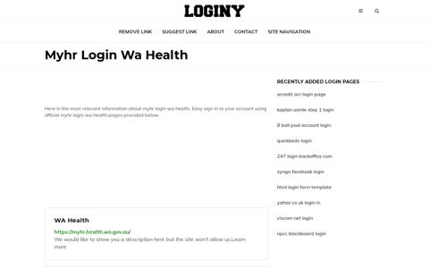 Myhr Login Wa Health ✔️ One Click Login - Loginy