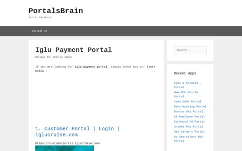 Iglu Payment - Customer Portal | Login | Iglucruise.Com