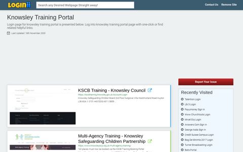 Knowsley Training Portal - Loginii.com