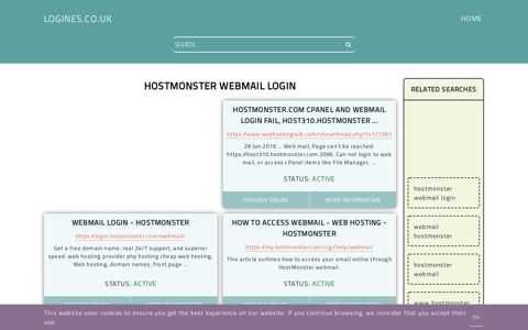 hostmonster webmail login - General Information about Login