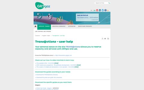 Trans@ctions - user help - GRTgaz