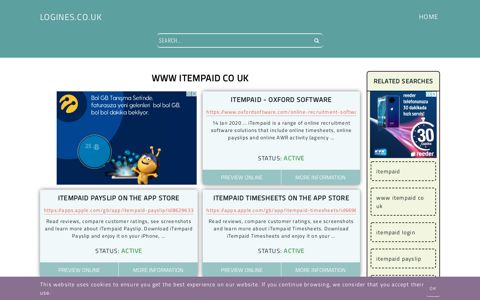 www itempaid co uk - General Information about Login