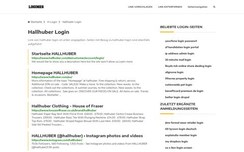 Hallhuber Login | Allgemeine Informationen zur Anmeldung