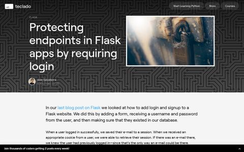 Protecting endpoints in Flask apps by requiring login