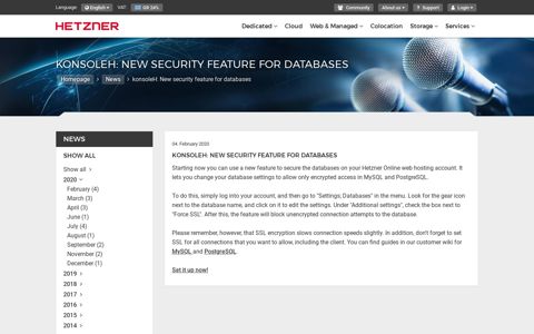 konsoleH: New security feature for databases - Hetzner Online ...