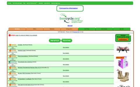 Posts on the Bristol Group - My Freecycle Network