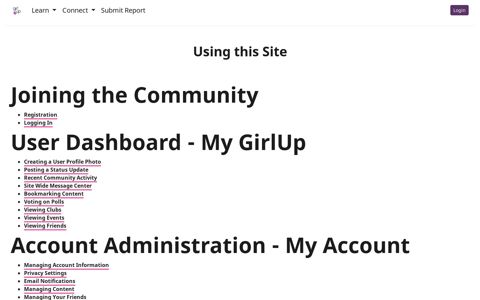 Using this Site - Girl Up Community