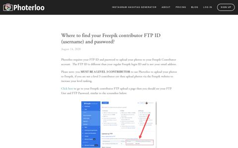 Where to find your Freepik contributor FTP ID (username) and ...