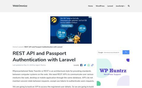 REST API and Passport Authentication with Laravel ...
