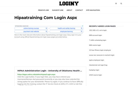 Hipaatraining Com Login Aspx ✔️ One Click Login - Loginy