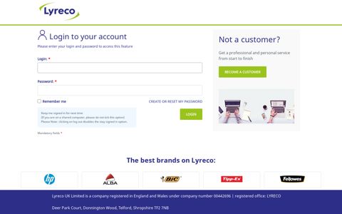 Login to your account - Lyreco