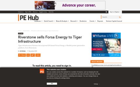Riverstone sells Forsa Energy to Tiger Infrastructure | PE Hub