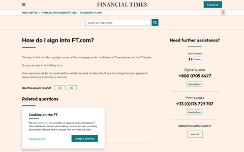 How do I sign into FT.com? | Help Centre