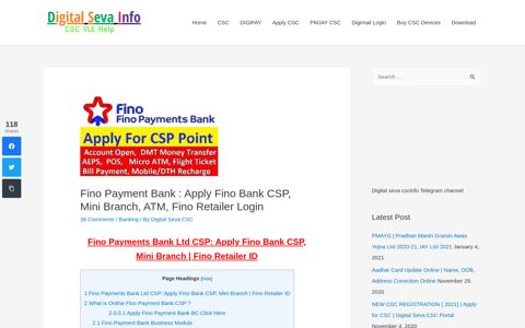 Apply Fino Payment Bank CSP:Fino Bank Retailer, Bank Mitra ...
