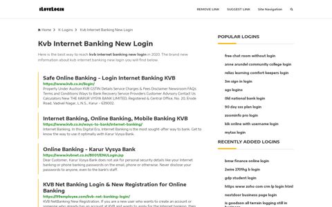 Kvb Internet Banking New Login ❤️ One Click Access - iLoveLogin