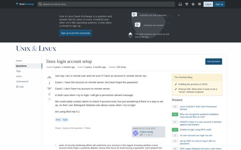 linux login account setup - Unix & Linux Stack Exchange