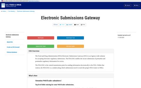 Electronic Submissions Gateway | FDA