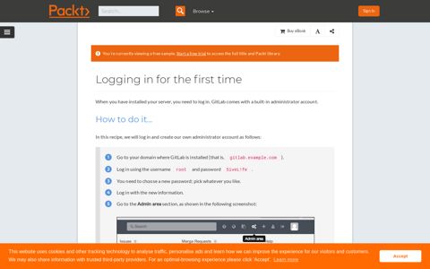 Logging in for the first time - GitLab Cookbook