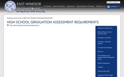 High School Graduation Assessment Requirements ...