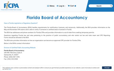 Florida Board of Accountancy | Florida Institute of CPAs