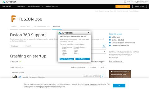 Solved: Crashing on startup - Autodesk Community - Fusion 360