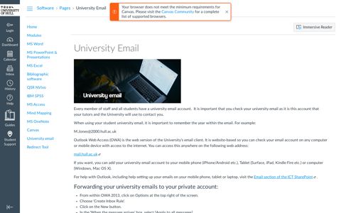 University Email: Academic Software - Canvas