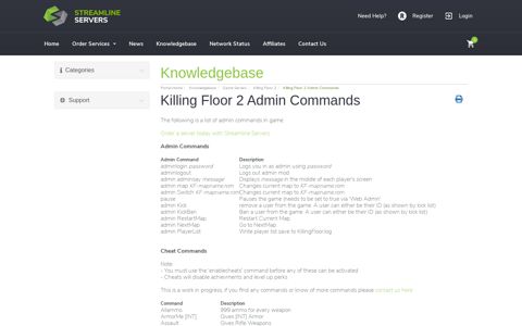 Killing Floor 2 Admin Commands - Knowledgebase ...