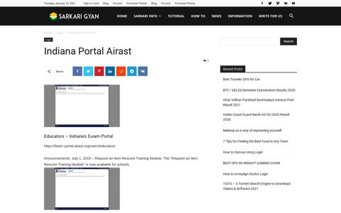 Indiana Portal Airast - Update 2020 - SARKARI GYAN